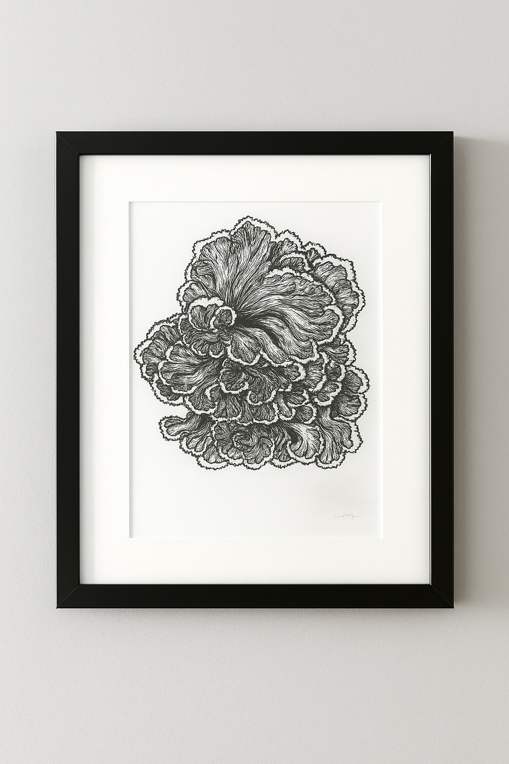 Forest Bloom – Mushroom Line Art Print | Nature-Inspired Fungi Illustration